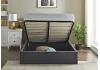 5ft King Size Roz dark grey fabric upholstered Ottoman lift up bed frame bedstead 6